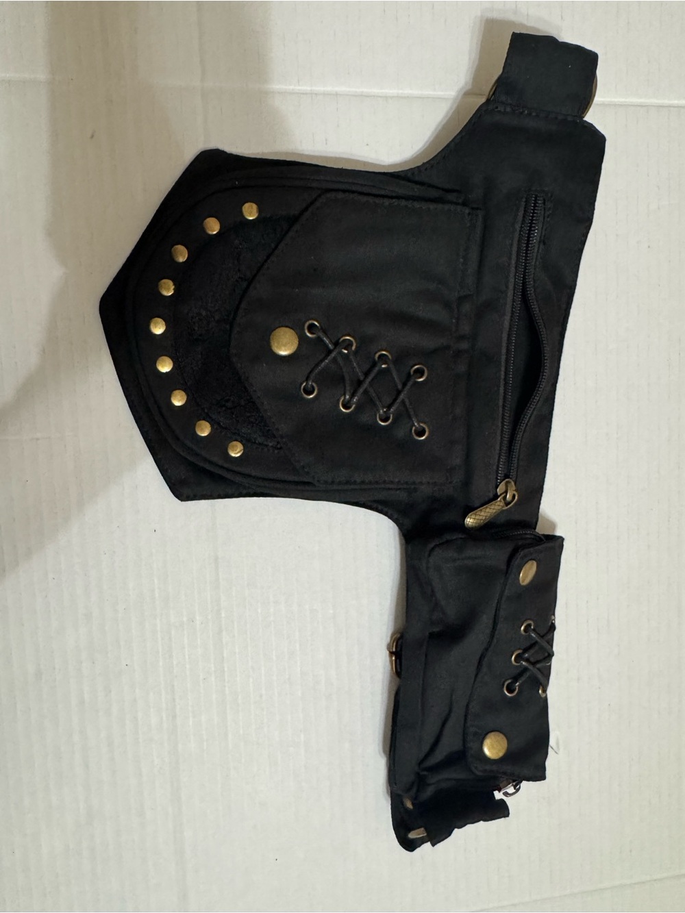 Black Women's Corset-Style Hip Bag Jeans Accessory